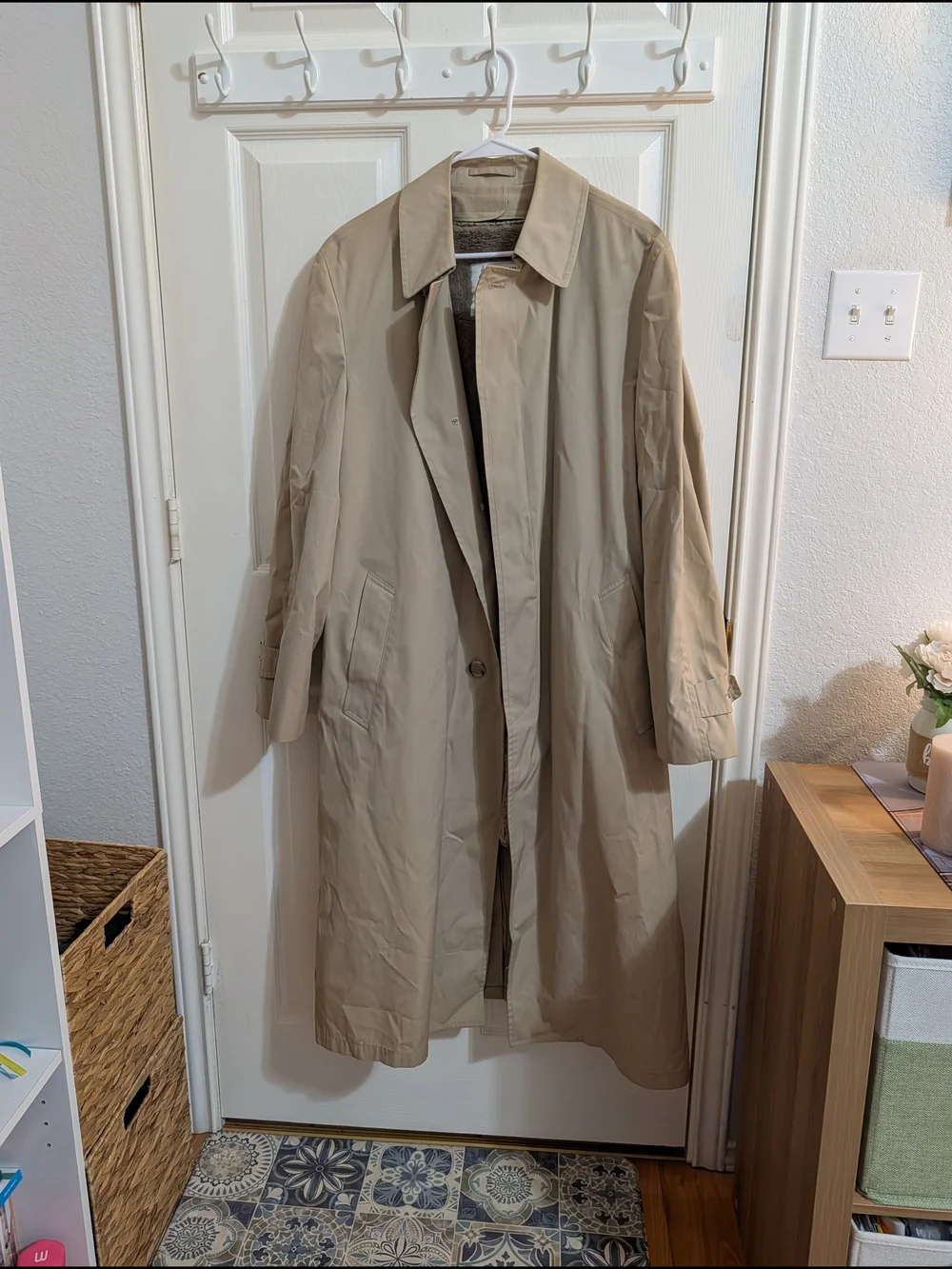 London Fog Men’s Beige Long Trench Coat